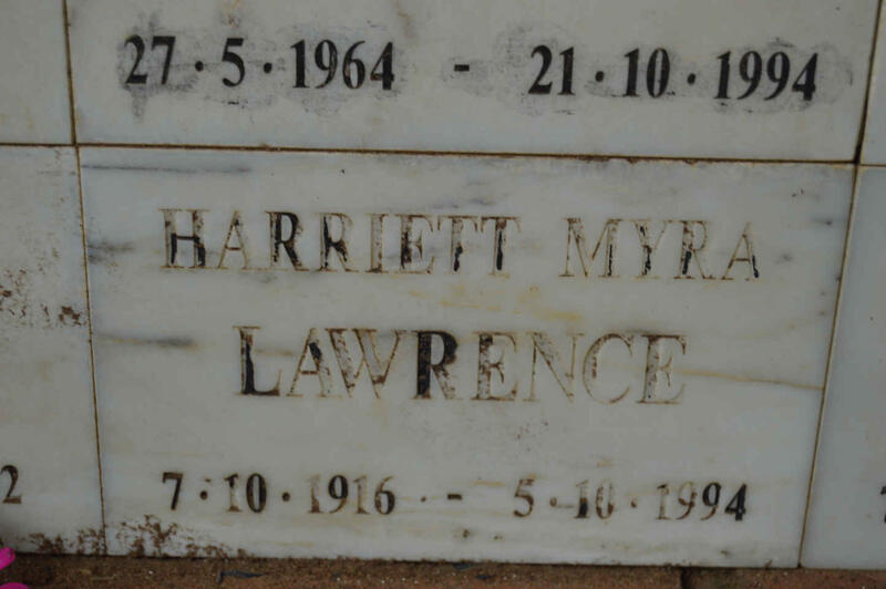 LAWRENCE Harriett Myra 1916-1994