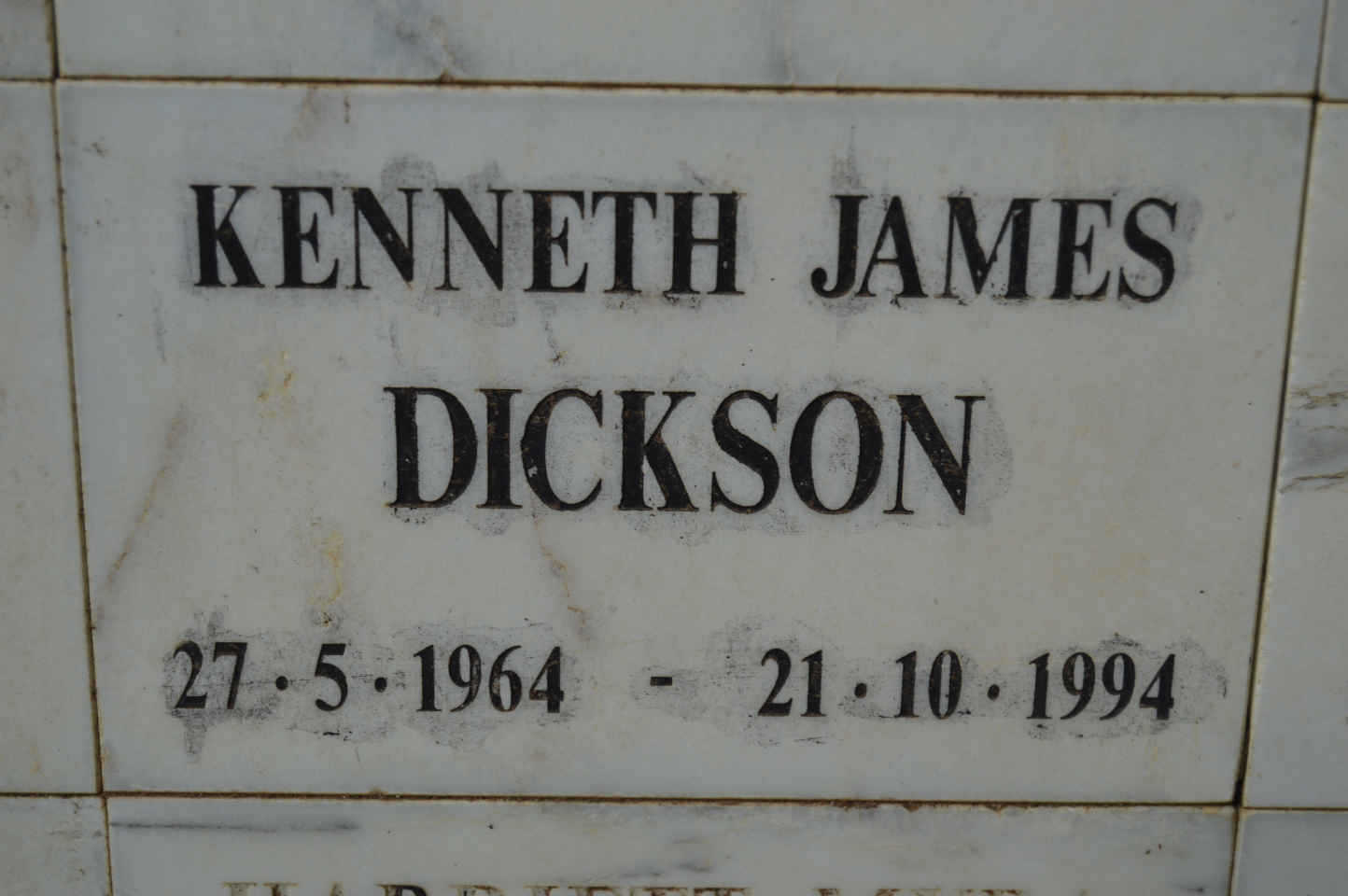DICKSON Kenneth James 1964-1994