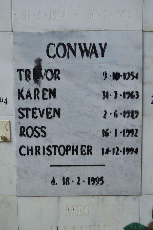 CONWAY Trevor 1954-1995 & Karen 1963-1995