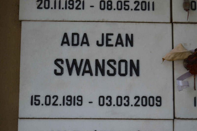 SWANSON Ada Jean 1919-2009