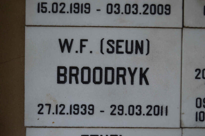 BROODRYK W.F. 1939-2011