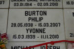 BURTON Philip 1938-2007 & Yvonne 1939-2010