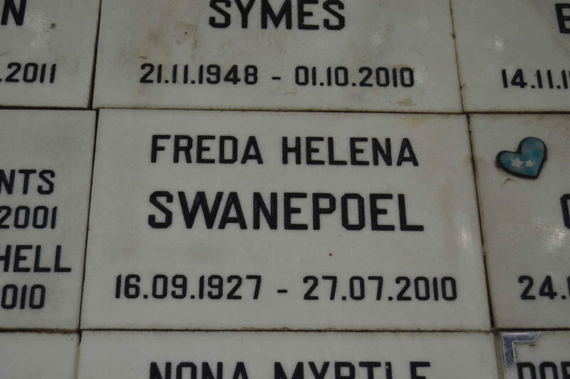 SWANEPOEL Freda Helena 1927-2010
