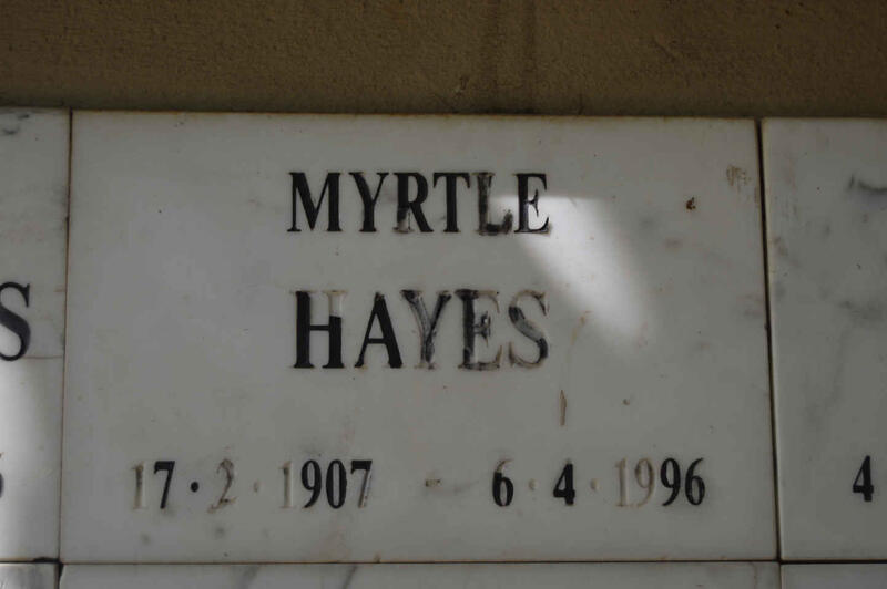HAYES Myrtle 1907-1996