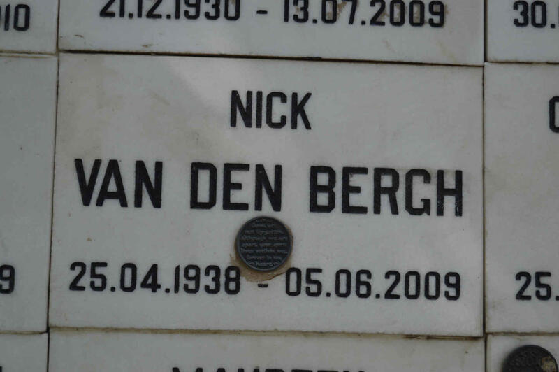 BERGH Nick, van den 1938-2009