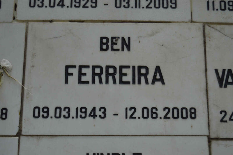 FERREIRA Ben 1943-2008