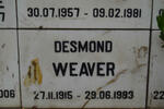 WEAVER Desmond 1915-1983