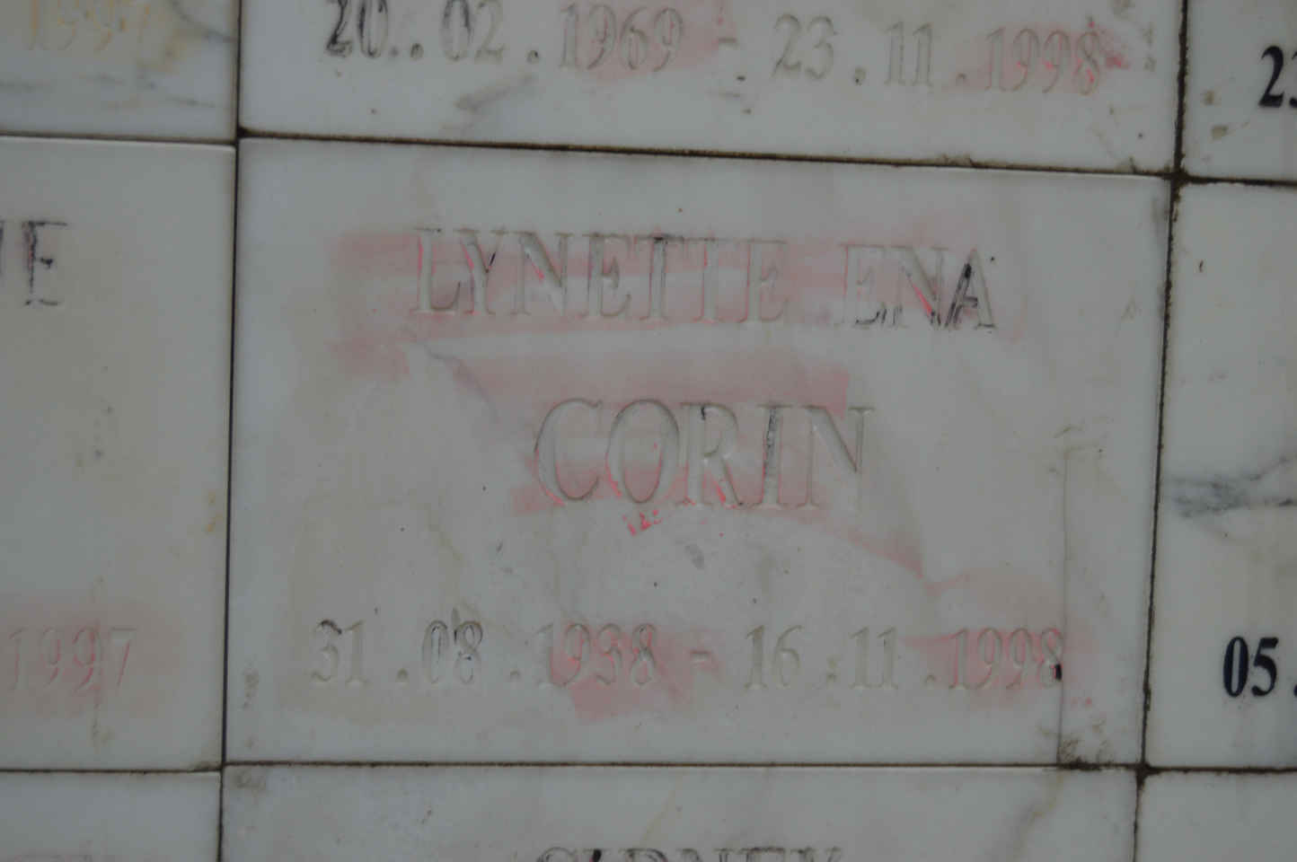 CORIN Lynette Ena 1938-1998