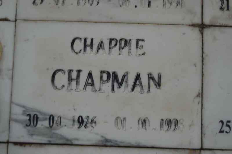 CHAPMAN Chappie 1926-1998