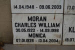 MORAN Charles William 1922-1996 & Monica 1926-2004