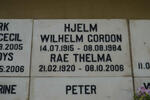 HJELM Wilhelm Gordon 1915-1984 & Rae Thelma 1920-2006