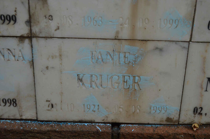 KRUGER Fanie 1921-1999