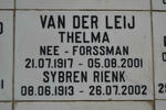 LEIJ Sybren Rienk, van der 1913-2002 & Thelma FORSSMAN 1917-2001