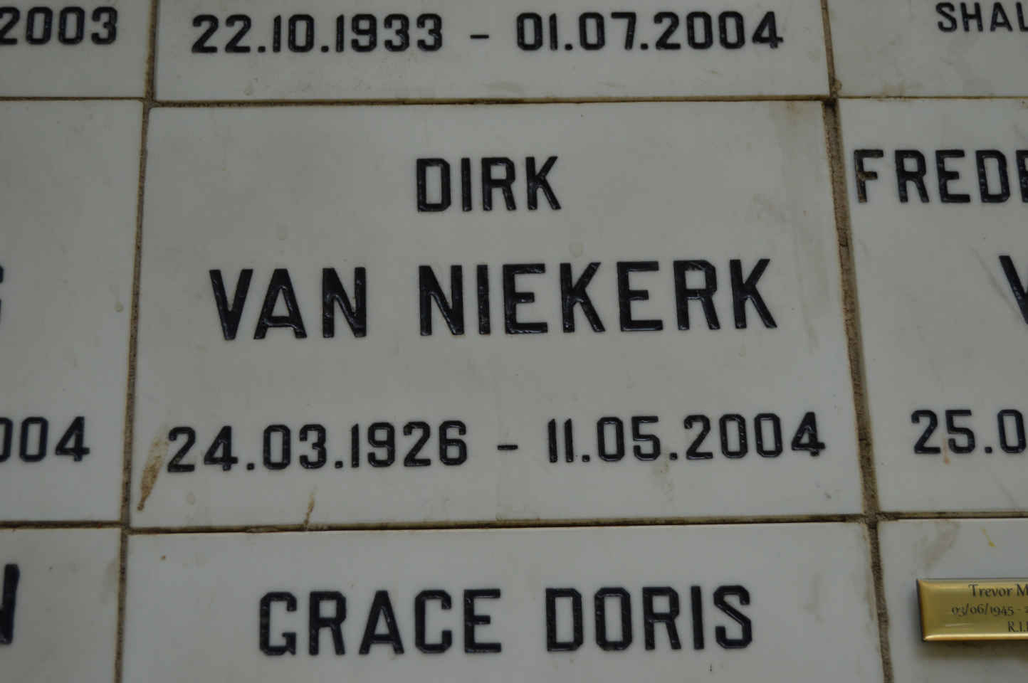 NIEKERK Dirk, van 1926-2004