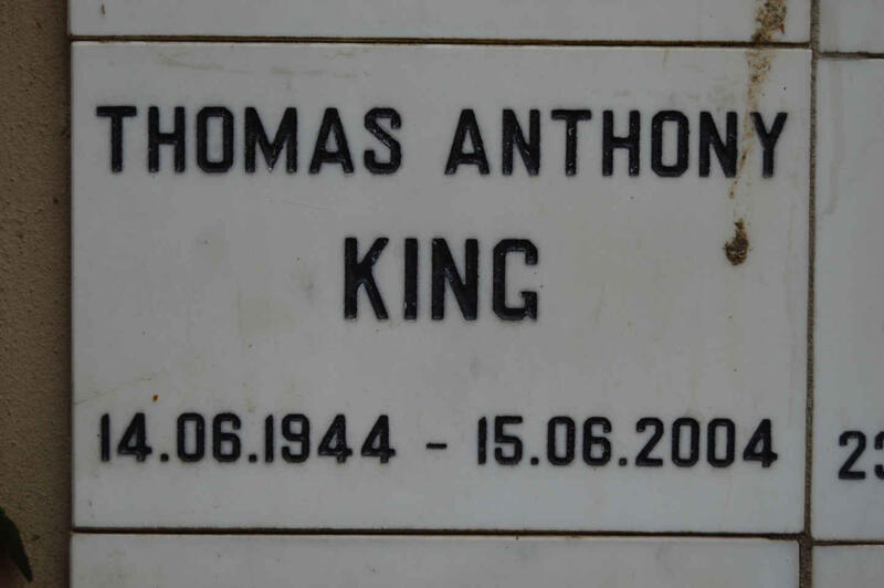 KING Thomas Anthony 1944-2004