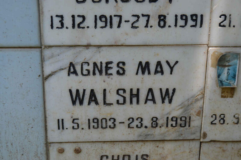 WALSHAW Agnes May 1903-1991