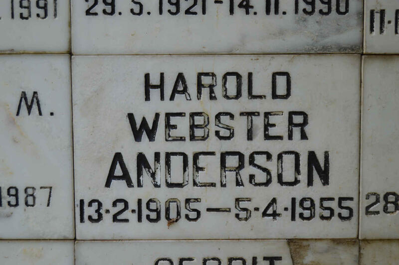 ANDERSON Harold Webster 1905-1955