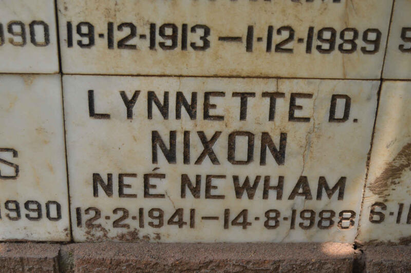 NIXON Lynnette D. nee NEWHAM 1941-1988