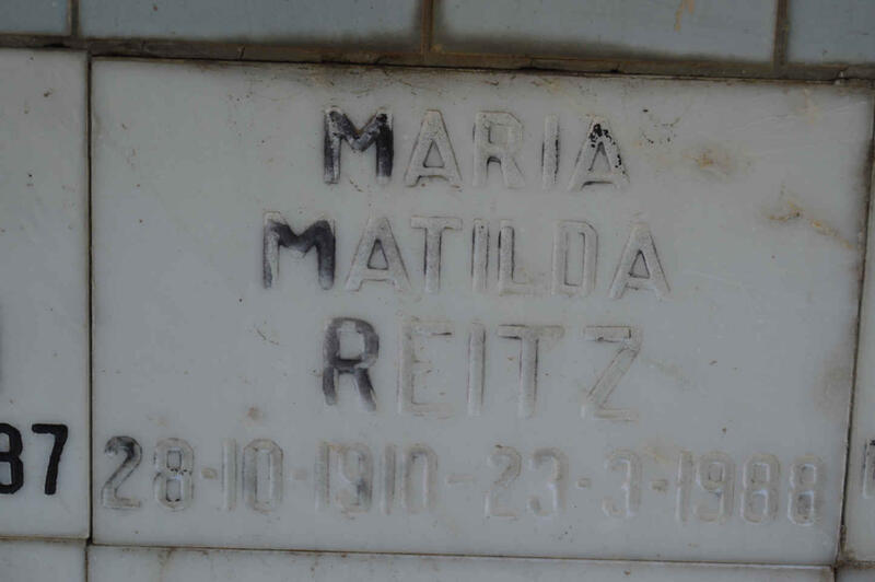 REITZ Maria Matilda 1910-1988