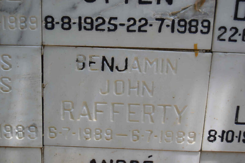 RAFFERTY Benjamin John 1989-1989