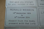 WESSON Ronald 1924-2014