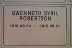ROBERTSON Gwenneth Sybil 1916-2012
