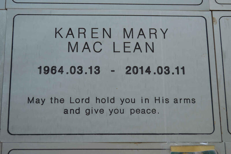MAC LEAN Karen Mary 1964-2014