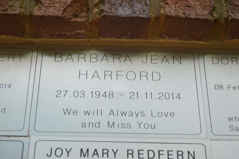 HARFORD Barbara Jean 1948-2014