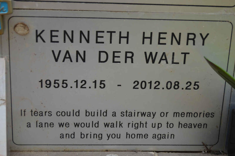 WALT Kenneth Henry, van der 1955-2012