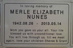 NUNES Merle Elizabeth 1942-2013