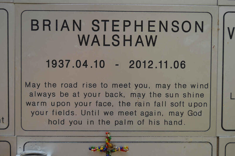 WALSHAW Brian Stephenson 1937-2012