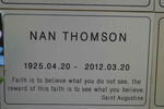 THOMSON Nan 1925-2012