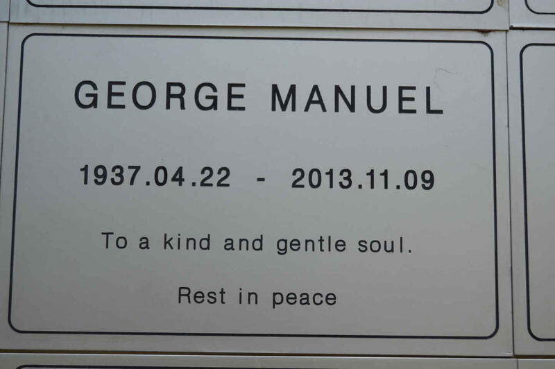 MANUEL George 1937-2013