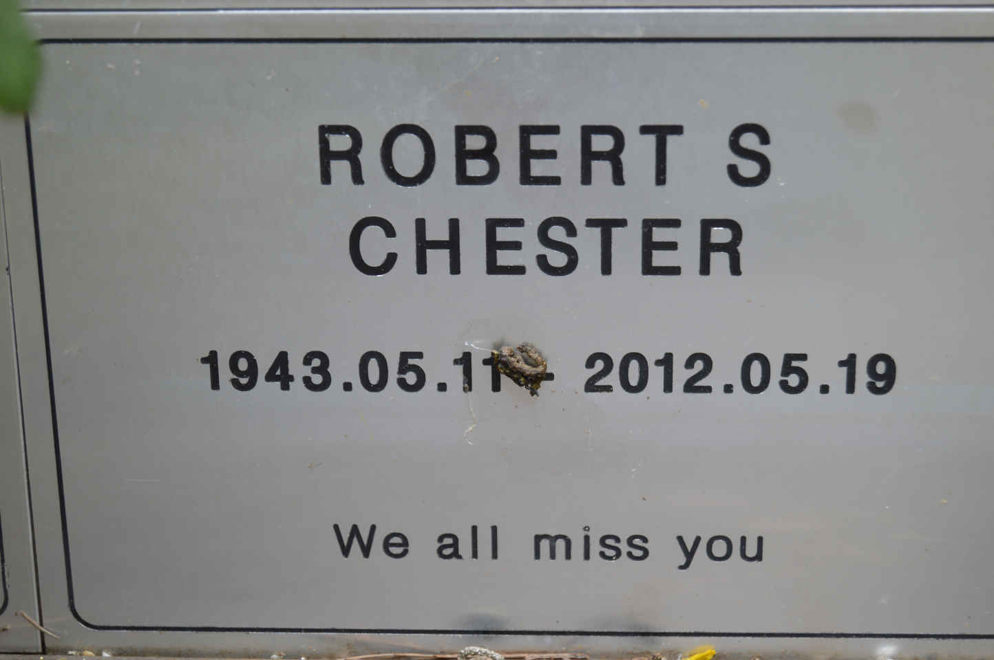 CHESTER Robert S. 1943-2012