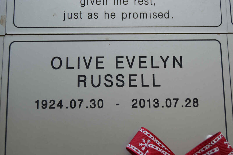 RUSSELL Olive Evelyn 1924-2013