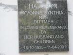 HALGRYN Yvonne Cynthia nee DITTMER 1935-2001
