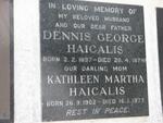 HAICALIS Dennis George 1897-1974 & Kathleen Martha 1902-1977
