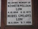 LOW Kenneth William 1894-1977 & Muriel Gwladys 1904-1996