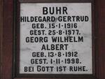 BUHR Georg Wilhelm Albert 1912-1998 & Hildegard Gertrud 1916-1977
