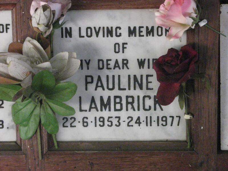 LAMBRICK Pauline 1953-1977