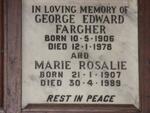 FARGHER George Edward 1906-1978 & Marie Rosalie 1907-1989