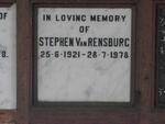 RENSBURG Stephen, van 1921-1978