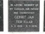 HAAR Gerrit Jan, ter 1902-1976