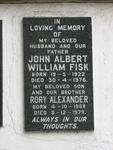FISK John Albert William 1922-1976 :: FISK Rory Alexander 1958-1979