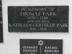 PARK Thomas 1870-1946 & Kathleen Gertrude 1881-1951