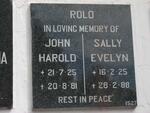 ROLO John Harold 1925-1981 & Sally Evelyn 1925-1988