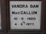 MacCALLUM Vanora Bam 1920-1977