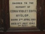 HYSLOP Edna Violet Edith 1909-1945
