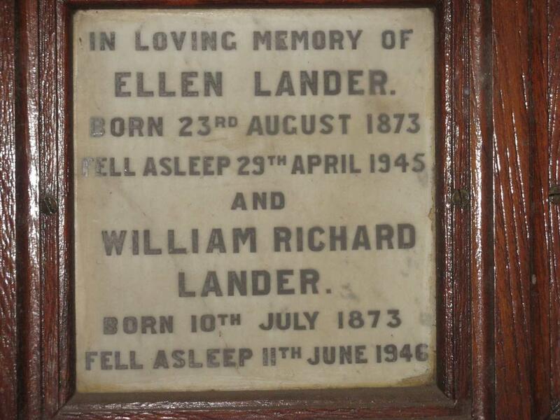 LANDER William Richard 1873-1946 & Ellen 1873-1945