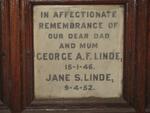 LINDE George A.F. -1946 & Jane S. -1952